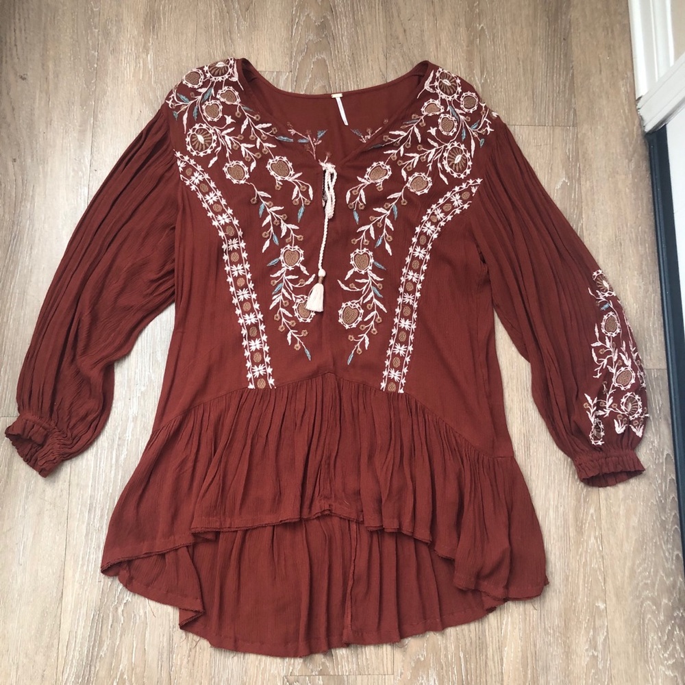 Rust free people tunic